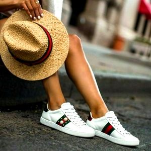 COPY - Gorgeous US 10/ New GUCCI White Pearl Stud New Ace Sneakers